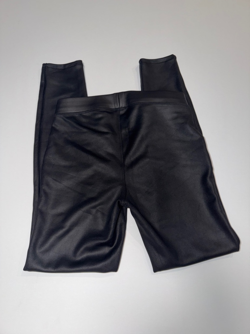 Express Black Faux Leather Skinny Pants with Zip Details - Picture 2 of 2